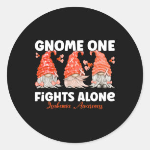 One Fights Alone Orange Leukaemia Awareness 1 Classic Round Sticker