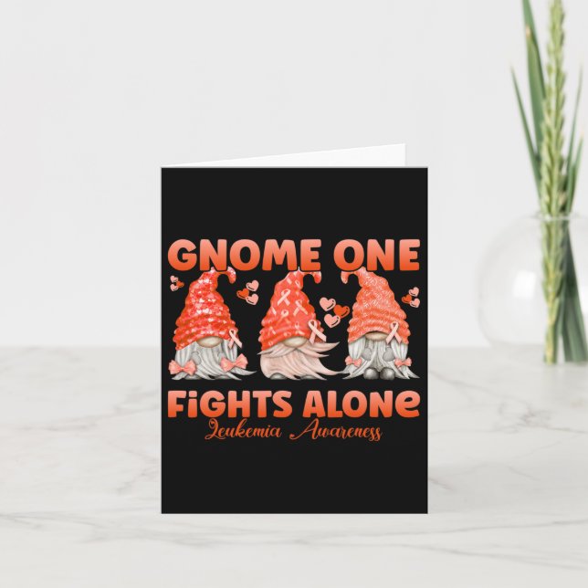 One Fights Alone Orange Leukaemia Awareness  Card (Front)