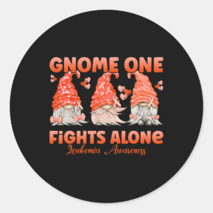 One Fights Alone Orange Leukaemia Awareness Classic Round Sticker