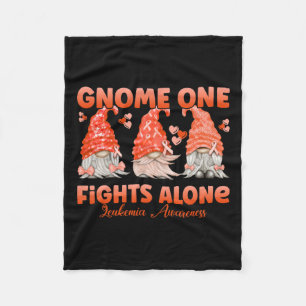 One Fights Alone Orange Leukaemia Awareness Fleece Blanket
