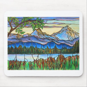 "One Fine Day" Stained Glass Landscape Art! Mouse Pad