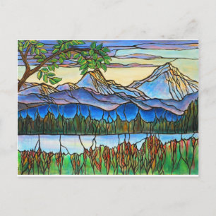 "One Fine Day" Stained Glass Landscape Art! Postcard