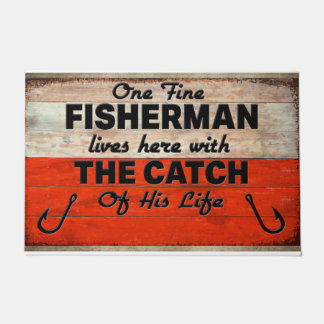 One Fine Fisherman Lives Here Doormat