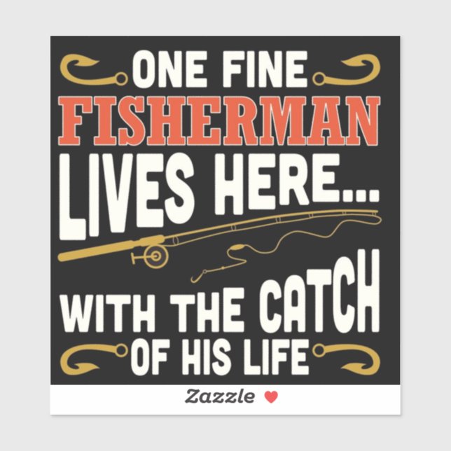 ONE FINE FISHERMEN Custom-Cut Vinyl Sticker (Sheet)