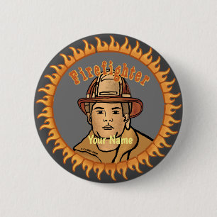 One Firefighter pin button