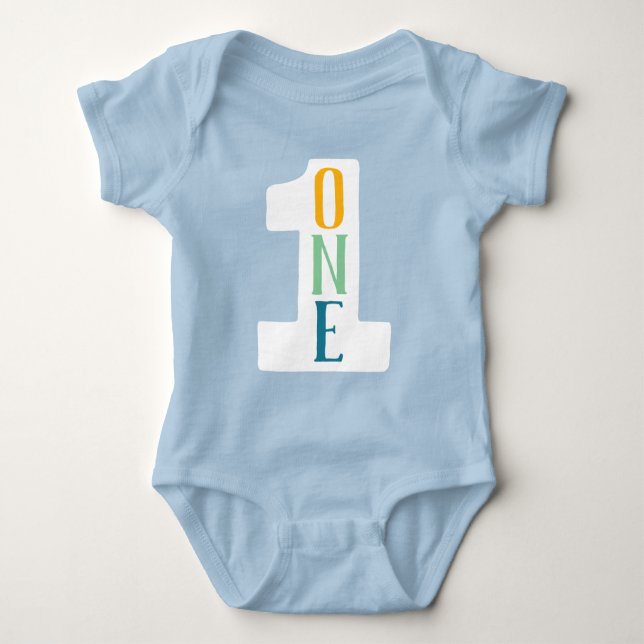ONE First Birthday Baby Bodysuit (Front)