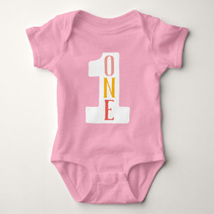 ONE First Birthday Baby Bodysuit