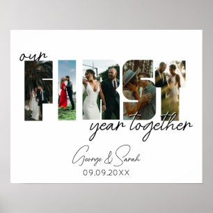 One first Year Together Wedding Anniversary photo Poster
