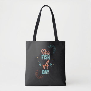 One Fish A Day Lettering Tote Bag