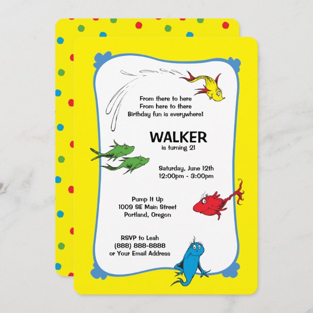 One Fish Two Fish - First Birthday Invitation (Front/Back)