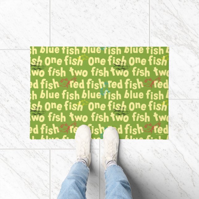 One Fish Two Fish Typography Pattern Doormat (Indoor)