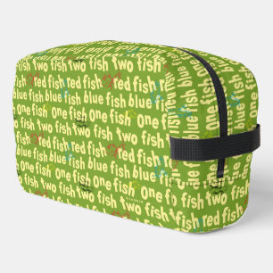 One Fish Two Fish Typography Pattern Dopp Kit
