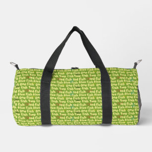 One Fish Two Fish Typography Pattern Duffle Bag