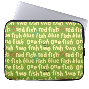 One Fish Two Fish Typography Pattern Laptop Sleeve