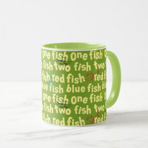 One Fish Two Fish Typography Pattern Mug