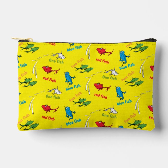 One Fish Two Fish Yellow Pattern Accessory Pouch (Front)