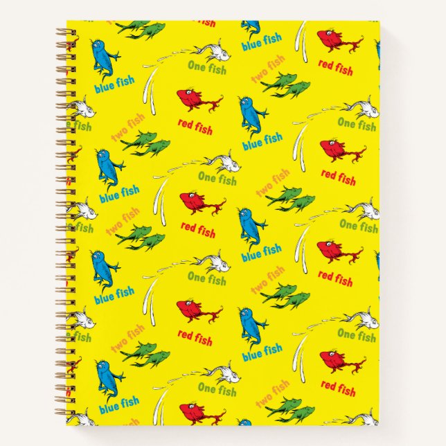 One Fish Two Fish Yellow Pattern Notebook (Front)