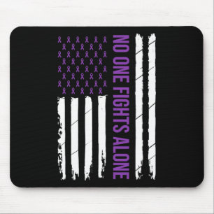 One Fligt Alone Purple Ribbon Alzheimerheimer's Aw Mouse Pad