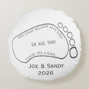 One Foot Island Aitutaki - Personal Cook Islands Round Cushion