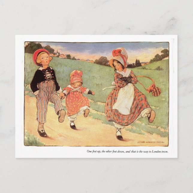 One Foot Up, One Foot Down Nursery Rhyme Postcard (Front)