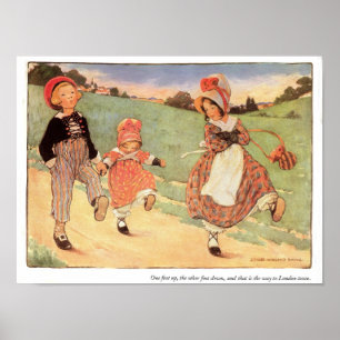 One Foot Up, One Foot Down Nursery Rhyme Print