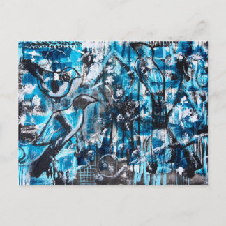 "One for Sorrow, Two for Joy" Acrylic Art Postcard