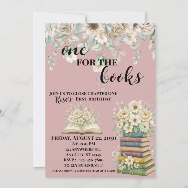 One for the Books Invitation (Front)