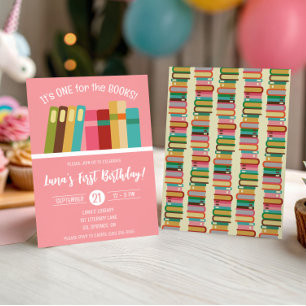 One for the Books! Kids' First Birthday Party  Invitation