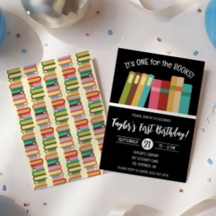 One for the Books! Kids' First Birthday Party Invitation