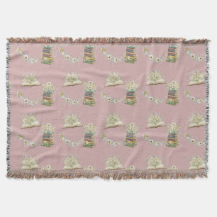 One for the Books Literary Floral Throw Blanket