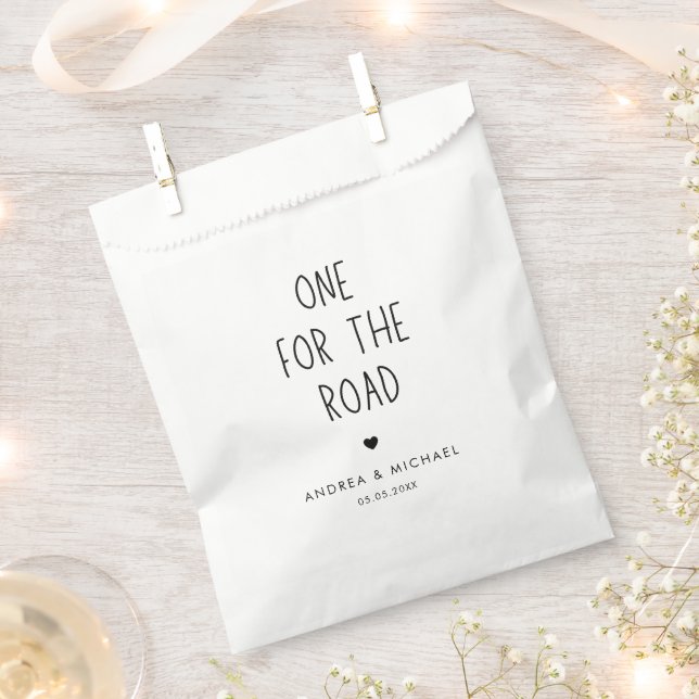 One for the Road | Funny Wedding Treat Snack  Favour Bag (Clipped)