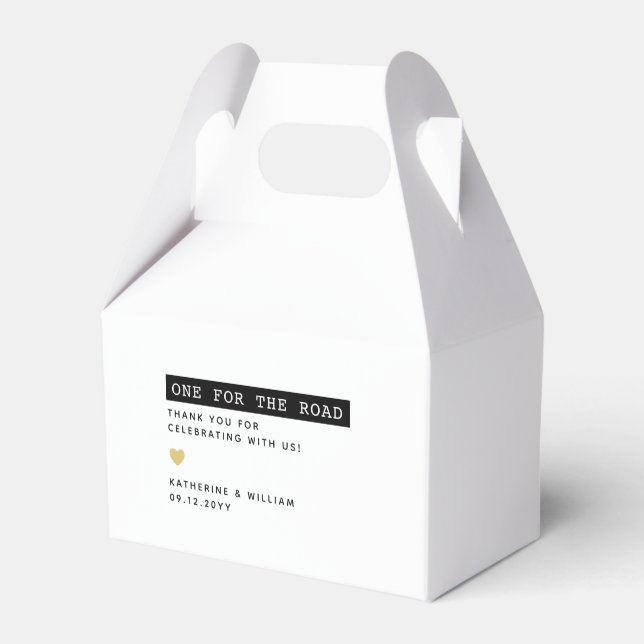 One For The Road Label Font Thank You Snack  Favour Box (Back Side)