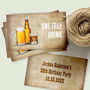 One Free Drink Card or Ticket