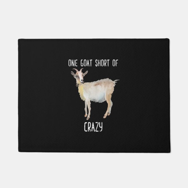 One Goat Short Of Crazy Funny Goat Doormat (Front)