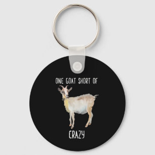 One Goat Short Of Crazy Funny Goat Key Ring