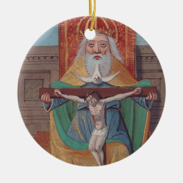 One God Holy Trinity in Glory Ceramic Ornament (Front)