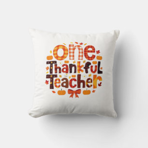 One Grateful Teacher Autumn Thanksgiving Pumpkin C Cushion