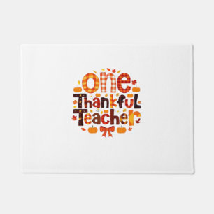 One Grateful Teacher Autumn Thanksgiving Pumpkin C Doormat