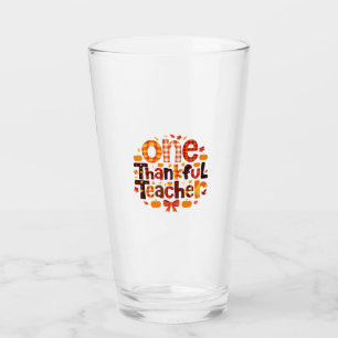 One Grateful Teacher Autumn Thanksgiving Pumpkin C Glass