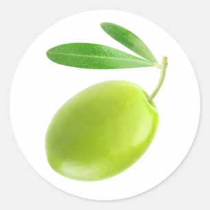 One green olive classic round sticker