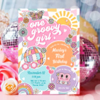 One Groovy Girl Retro Preppy Varsity Birthday