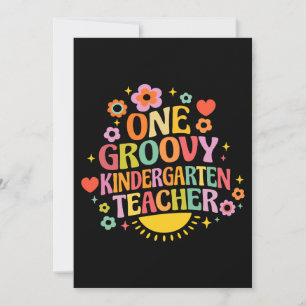 One groovy kindergarten teacher invitation