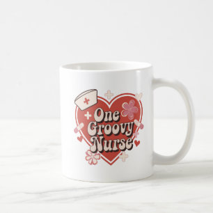 "One Groovy Nurse Heart Design" Coffee Mug