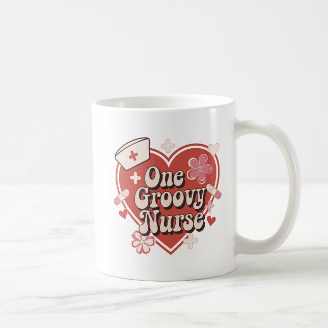 "One Groovy Nurse Heart Design" Coffee Mug (Right)