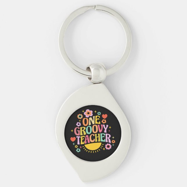 One groovy teacher key ring (Front)