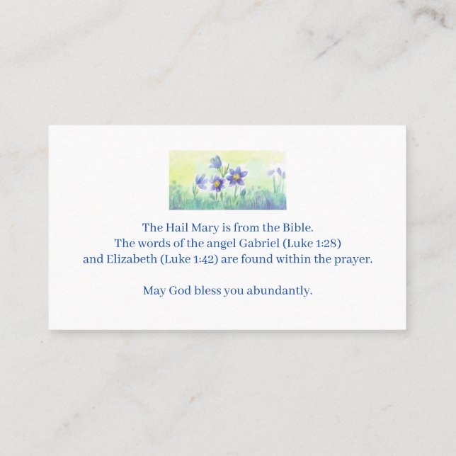 One Hail Mary Business Card (Back)