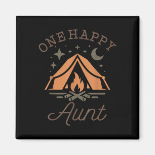 One happy aunt camper 1st birthday camping family magnet