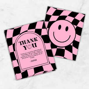 One Happy Babe Pink 1st Birthday Thank You Card
