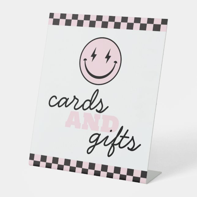 One Happy Babe Retro Cards and Gifts  Pedestal Sign (Front)