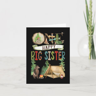 One Happy Big Sister Camper First Birthday Camng B Card